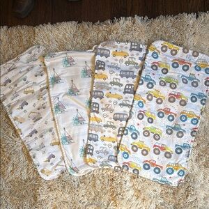 Baby burp cloths, set of 4. Brand is “Hiddy Star”
